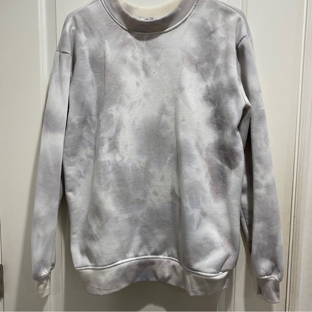 Love Streak size small oversized gray/white tie dye hoodie